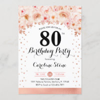 Festa de aniversário 80 - Flores Douradas Rosa