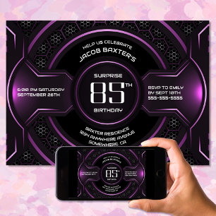Convite Festa de aniversário 85ª Surpresa Rosa Preta