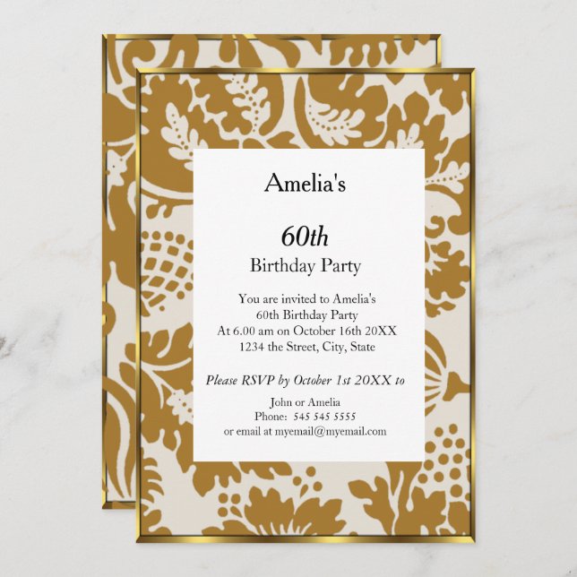 Convite Festa de aniversário abstrato (Frente/Verso)