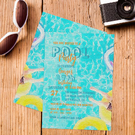 Convite Festa de Aniversário Adolescente com Piscina em Aq