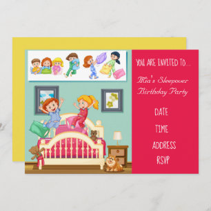 Convite Festa de aniversário adorável do pijama Slumber