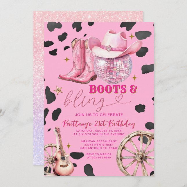 Convite Festa de aniversário Adulta de Garota do Espaço Ro (Frente/Verso)