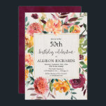 Convite Festa de aniversário adulta floral da queda do<br><div class="desc">Para uma personalização mais avançada deste design,  selecione simplesmente "personalizam-no" botão acima!</div>