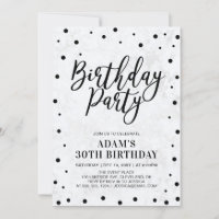 Festa de Aniversário Adulto de Mármore Moderno 30 