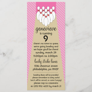Convite Festa de aniversário afortunada da boliche da