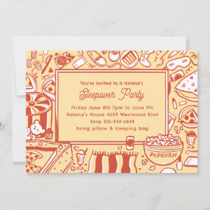 Convite Festa de aniversário Amarelo de Sono Vermelho