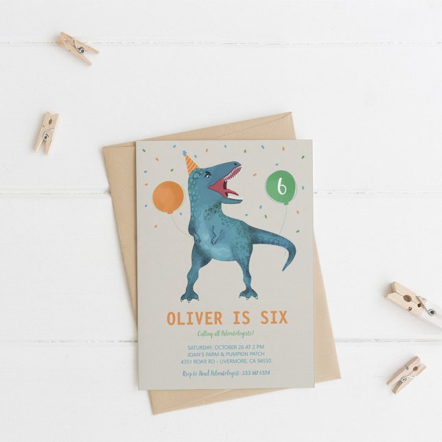 Convite Festa de aniversário Animal do Partido do Dinossau (Criador carregado)