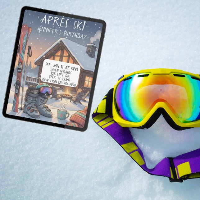 Convite Festa de Aniversário Après Ski (Criador carregado)