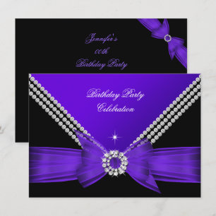 Convite Festa de Aniversário Arco de Diamante Roxo Elegant