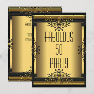 Convite Festa de Aniversário ART DECO Fabuloso 50 Gatsby 5