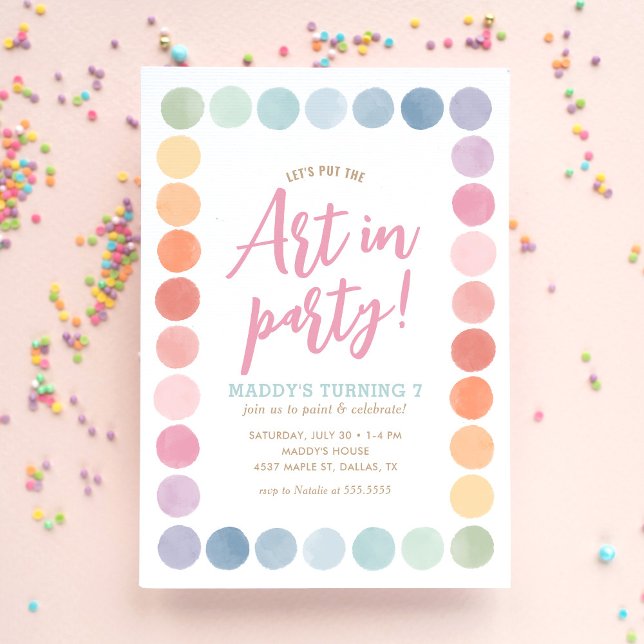 Convite Festa de aniversário Arte Arco-Íris (Criador carregado)