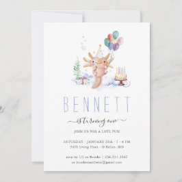 Convite Festa de aniversário Axolotl de Cód. Água