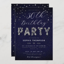 Festa de aniversário Azul Elegante Moderna com bri