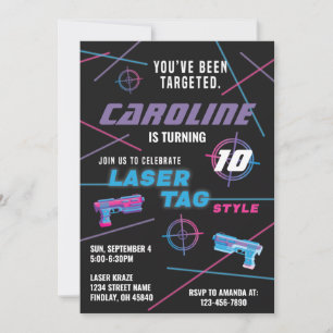 Convite Festa de aniversário Azul Púrpura, cor-de-rosa, 