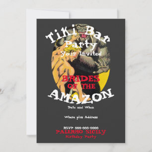 Convite Festa de Aniversário Bar Tiki Aniversário 1º 2º 3º