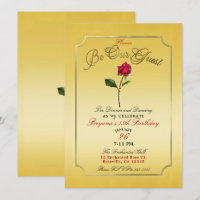 Festa de Aniversário Beleza Rosa Vermelha Ouro Ama