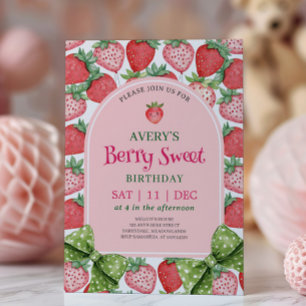 Convite Festa de Aniversário Berry Sweet Morango Aniversár