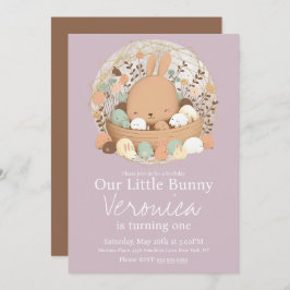 Convite Festa de aniversário Boêmica De Páscoa Coalhada De