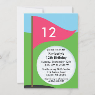 Convite Festa de aniversário Bogie Mini Golf de Vamos Ros