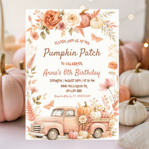 Convite Festa de Aniversário Boho Floral Pumpkin Patch