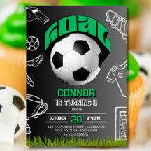 Festa de Aniversário Bola de Futebol Verde e Preta