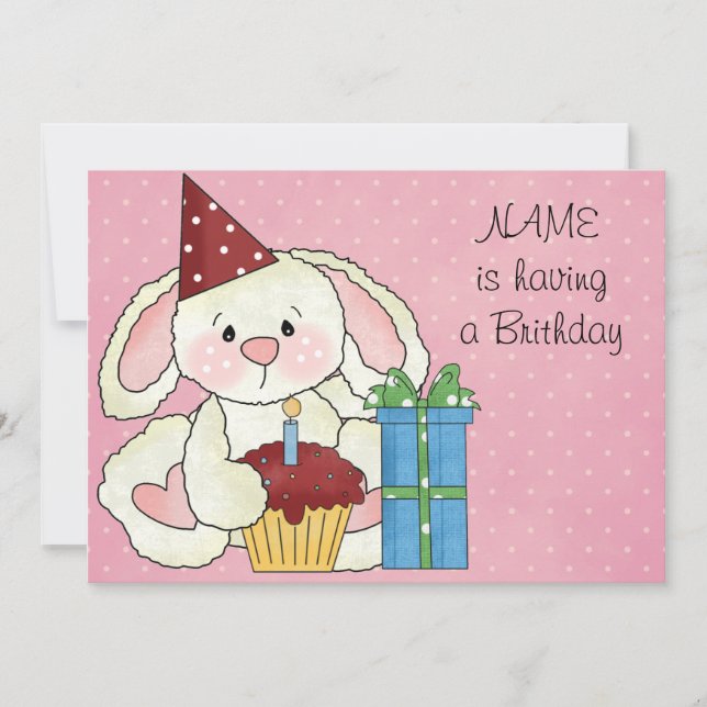 Convite Festa de Aniversário Bonita (Frente)