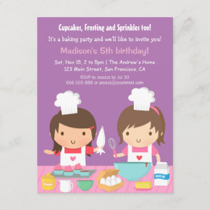 Convite Festa de aniversário bonito do cozimento do