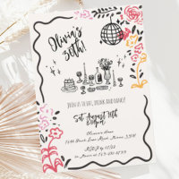 Festa de aniversário Branca Desenhada à Mão