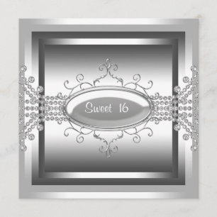 Convite Festa de aniversário branca do doce 16 dos