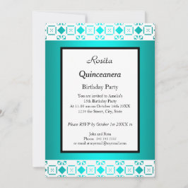 Convite Festa de aniversário Branca Simples de Quinceanera