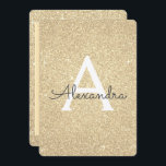 Convite Festa de aniversário Brilhante Dourada<br><div class="desc">Dourado Sparkle Glitter Girly Festa de aniversário Monograma Nome e Convite de aniversário Inicial. Este convite é perfeito para o Dourado Sparkle Glitter Girly Party,  que procura celebrar no luxo.</div>