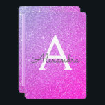 Convite Festa de aniversário Brilhante Rosa Púrpura Brilha<br><div class="desc">Nome do Monograma e Convite de aniversário Inicial da Festa de aniversário Girly Glitter de Mão-de-Obra Rosa e Roxo. Este convite é perfeito para a Festa de Menina Glitter Glitter Rosa e Roxo que procura celebrar no Luxo.</div>