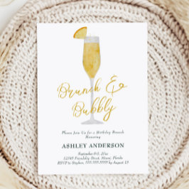 Convite Festa de aniversário Brunch e Bubbles Mimosa Cockt