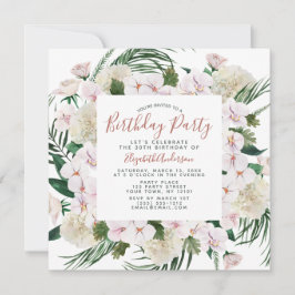 Convite Festa de aniversário Buquê brilhante Dourada