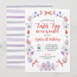 Convite Festa de Aniversário Caça aos Ovos de Páscoa