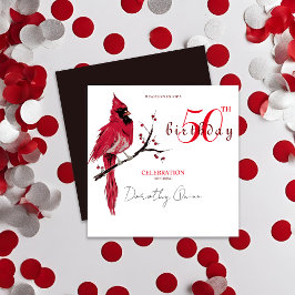 Convite Festa de aniversário Cardinal de Aquarela