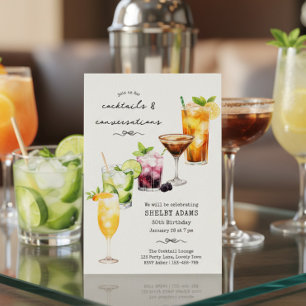 Convite Festa de Aniversário Chic Drinks & Conversas