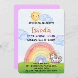 Convite Festa de aniversário cinzenta do arco-íris do sol