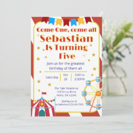 Convite Festa de aniversário clássica de diversão do carna