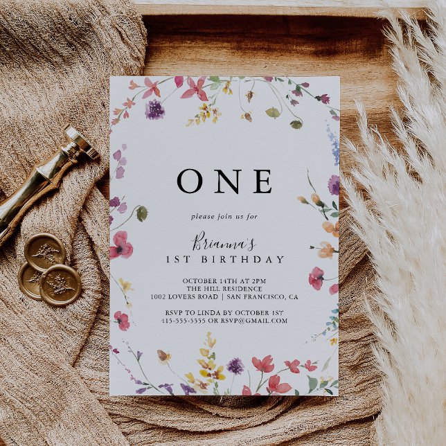 Convite Festa de aniversário Clássica Selvagem Colorida Se (Criador carregado)