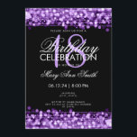 Convite Festa de aniversário Classy 18th Sparkles Purple<br><div class="desc">Elegante e classe 18th Festa de aniversário Sparkles Purple call modelo. Com luzes,  cordas e faíscas. Produtos correspondentes disponíveis.</div>