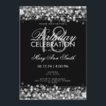 Convite Festa de aniversário Classy 18th Sparkles Silver<br><div class="desc">Elegante e classe 18ª Festa de aniversário Esmaga o modelo de convite de Prata. Com luzes, cordas e faíscas. Produtos correspondentes disponíveis.</div>