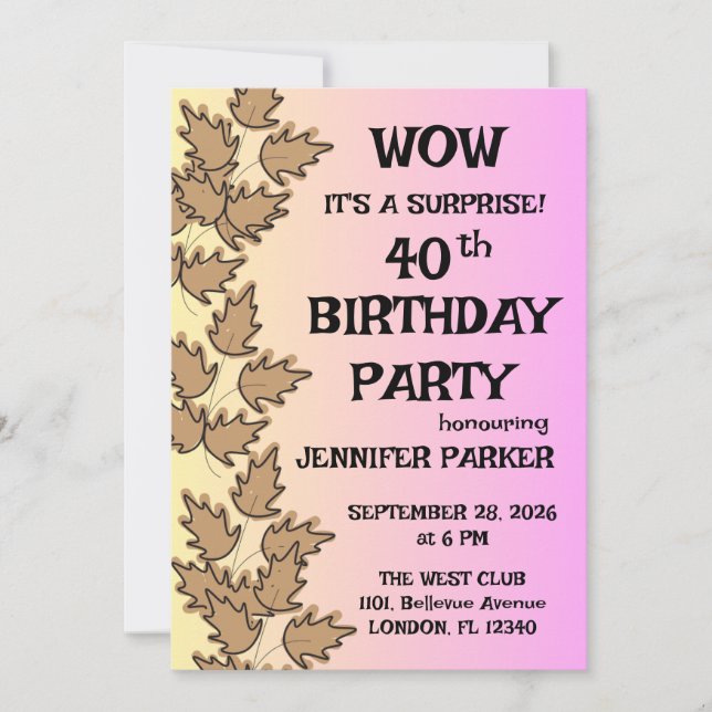 Convite Festa de aniversário Colorida (Frente)