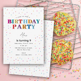 Convite Festa de aniversário Colorida Confetti Aniversário