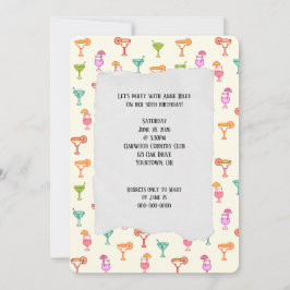 Convite Festa de aniversário Colorida de Coleção Cocktail