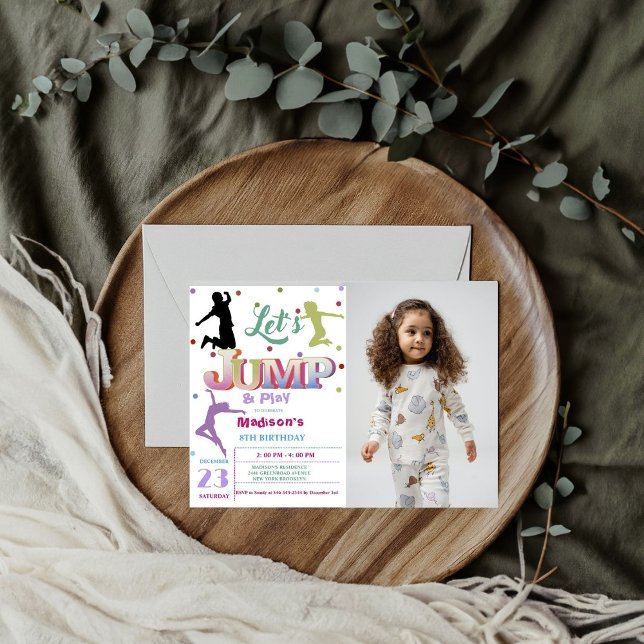 Convite Festa de aniversário Colorida de Rapariga de Fotog (Criador carregado)