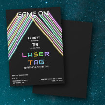 Festa de Aniversário Colorida Neon de Laser Tag