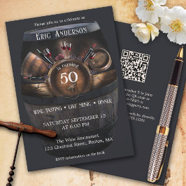 Convite Festa de Aniversário com Degustação de Vinhos com