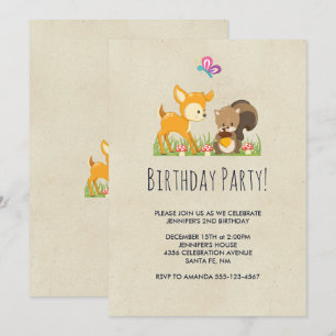 Convite Festa de Aniversário com Desenho de Animais da Flo