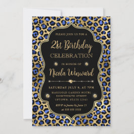 Convite Festa de Aniversário com Estampa de Leopardo Doura